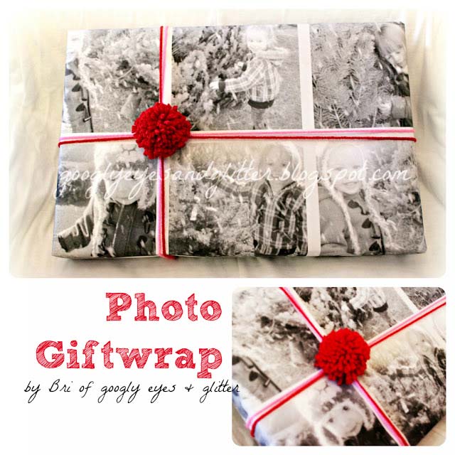 Photo Collage Gift Paper #Christmas #diy #gift #wrapping #decorhomeideas