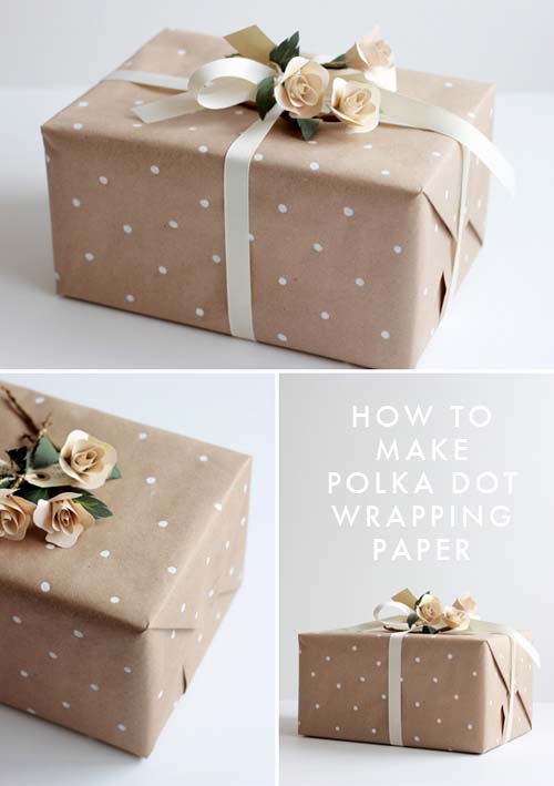 Polka Dot Kraft Paper #Christmas #diy #gift #wrapping #decorhomeideas