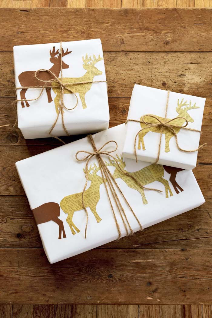 Reindeer GIft Wrapping Paper #Christmas #diy #gift #wrapping #decorhomeideas