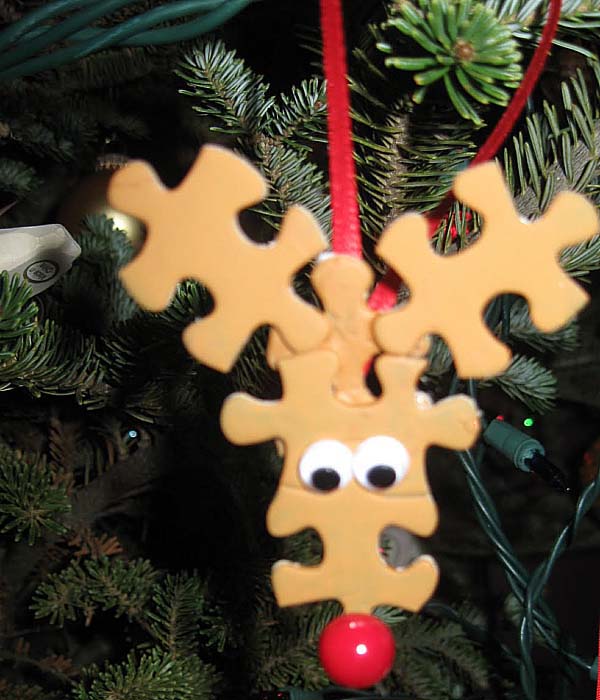 Reindeer Puzzle Piece Ornament