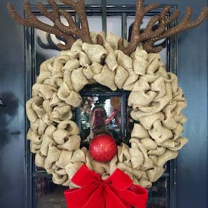 Rudoph Wreath #Christmas #diy #wreath #decorhomeideas