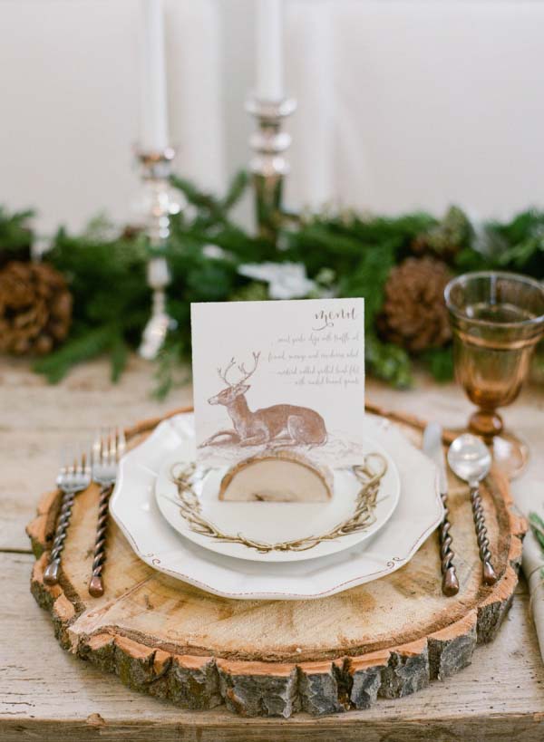 Rustic Winter Place Setting #Christmas #natural #decoration #decorhomeideas