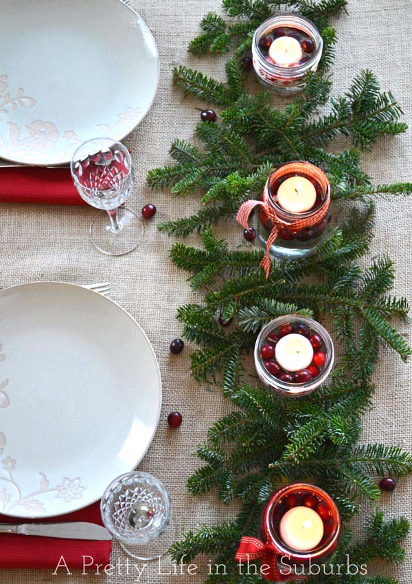 Simple and Pretty Christmas Centerpiece #Christmas #natural #decoration #decorhomeideas