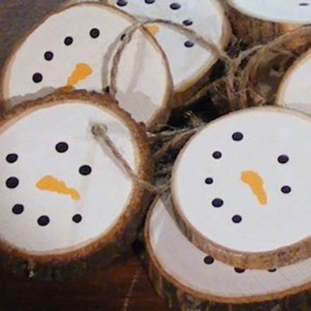 Snowman Wood Slice