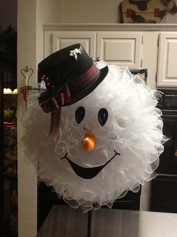 Snowman Wreath #Christmas #diy #wreath #decorhomeideas