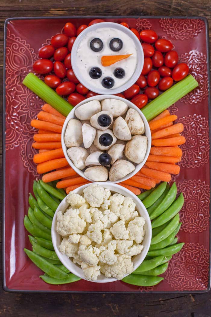 Veggie Tray Snowman