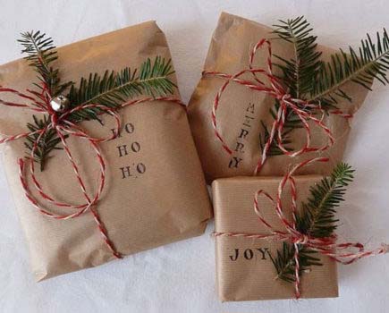 Vintage Christmas GIft Wrapping #Christmas #diy #gift #wrapping #decorhomeideas