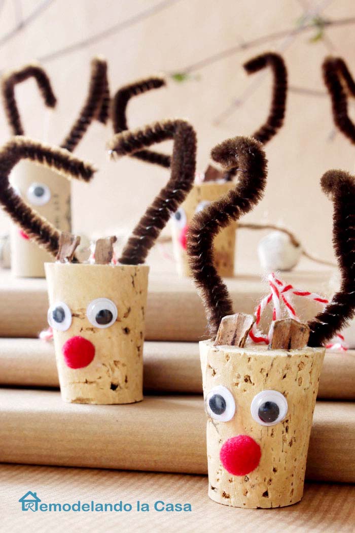 Wine Cork Reindeer Ornament