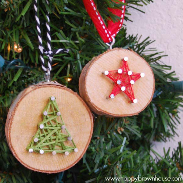 Wood Slice Ornaments Square