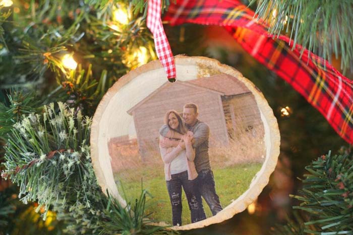 Wood Slice Photo Ornaments