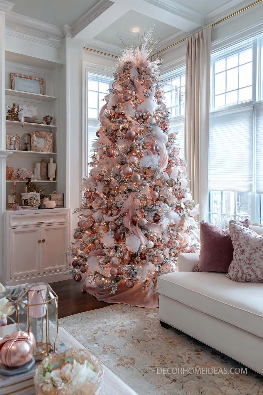 Blush and Rose Gold Christmas Tree