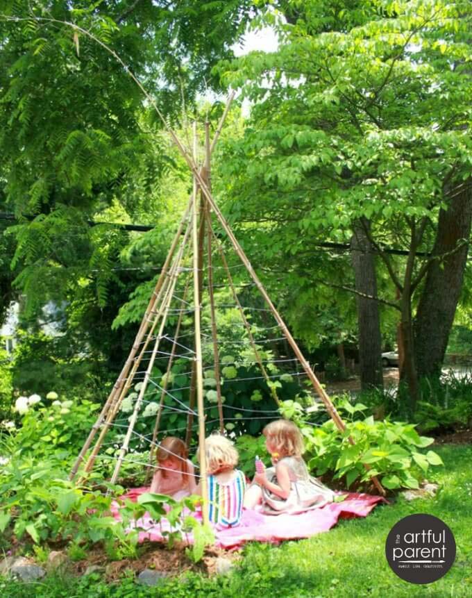 Bean Pole Teepee #trellis #garden #diy #decorhomeideas