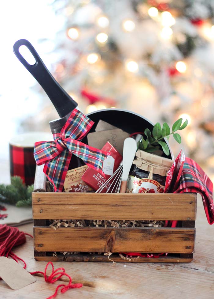 Christmas Breakfast Hostess Gift Basket #Christmas #diy #basket #gift #decorhomeideas