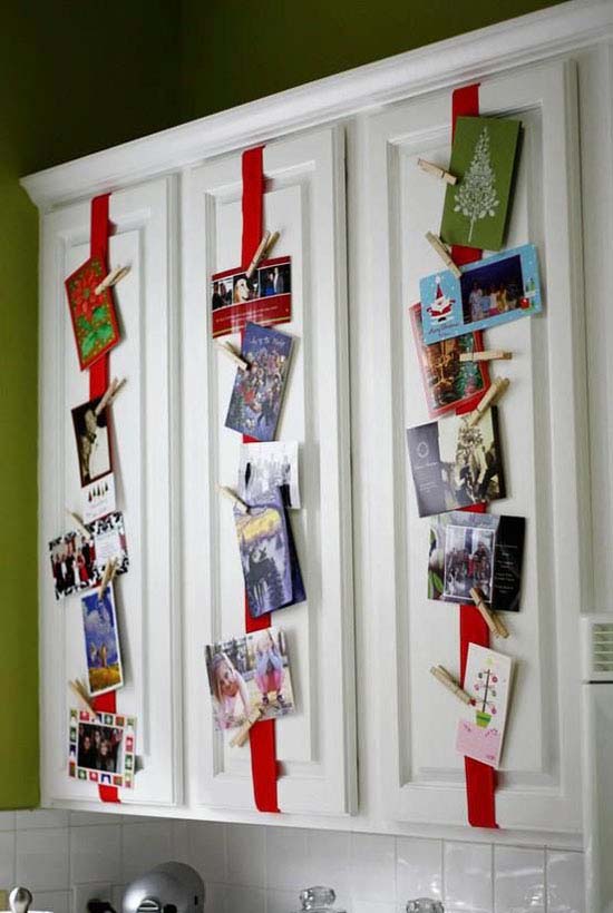 Christmas Card Display #Christmas #decor #hacks #diy #decorhomeideas