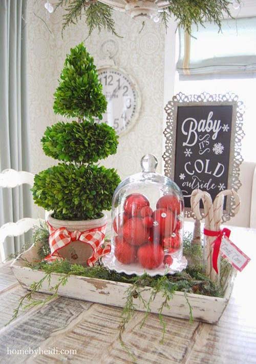 Christmas Kitchen Display #Christmas #kitchen #decoration #decorhomeideas