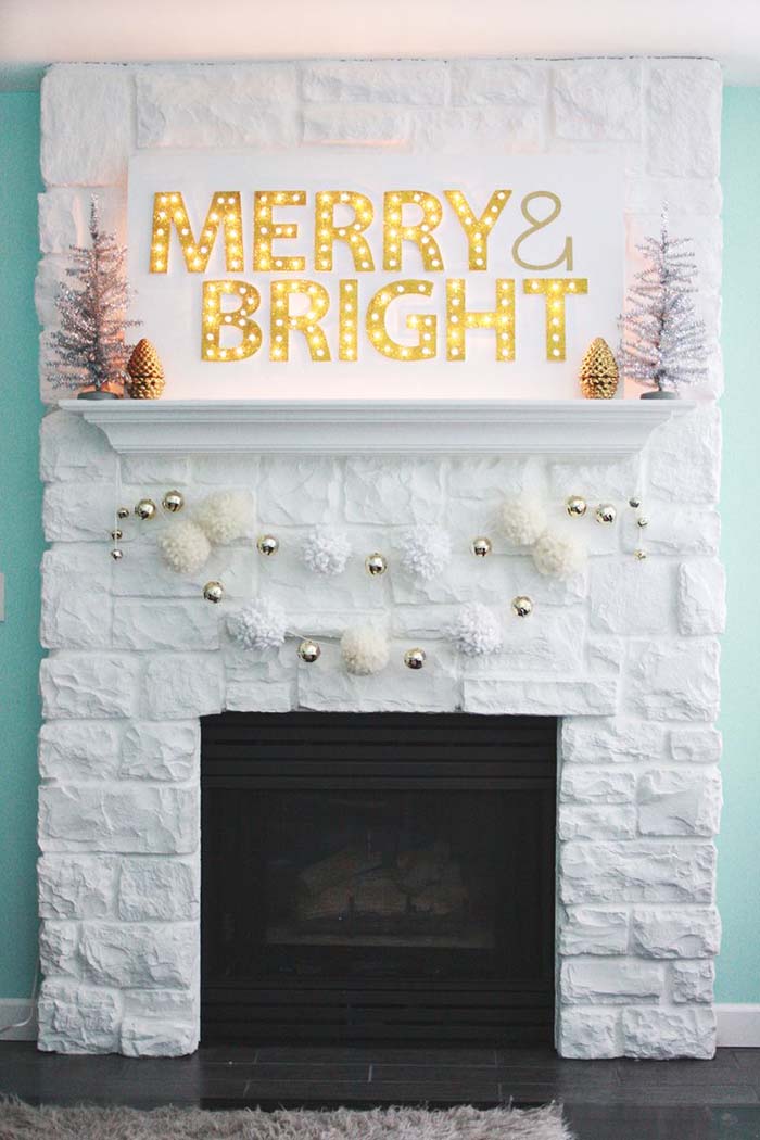 Christmas Light Marquee Sign #Christmas #diy #lights #decorhomeideas