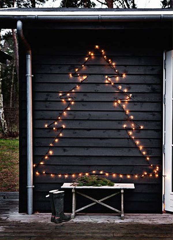 Christmas Lights Tree #Christmas #diy #lights #decorhomeideas