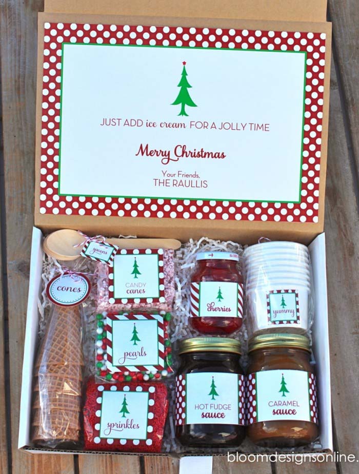 Christmas Sundaes #Christmas #diy #basket #gift #decorhomeideas