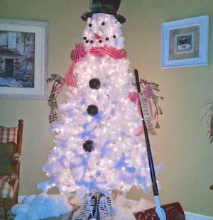 Christmas Tree into a Snowman #Christmas #decor #hacks #diy #decorhomeideas
