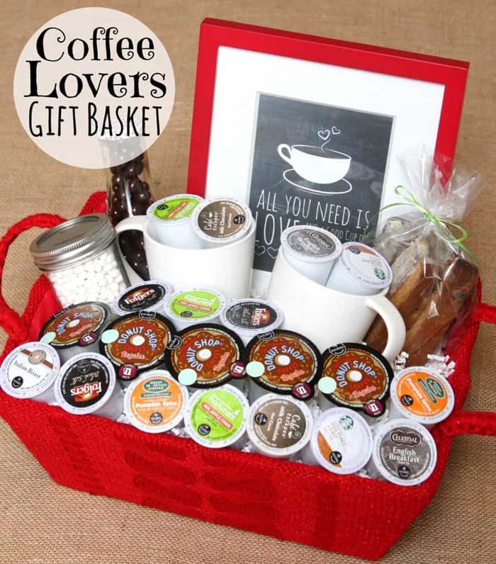 Coffee Lover Gift Basket #Christmas #diy #basket #gift #decorhomeideas