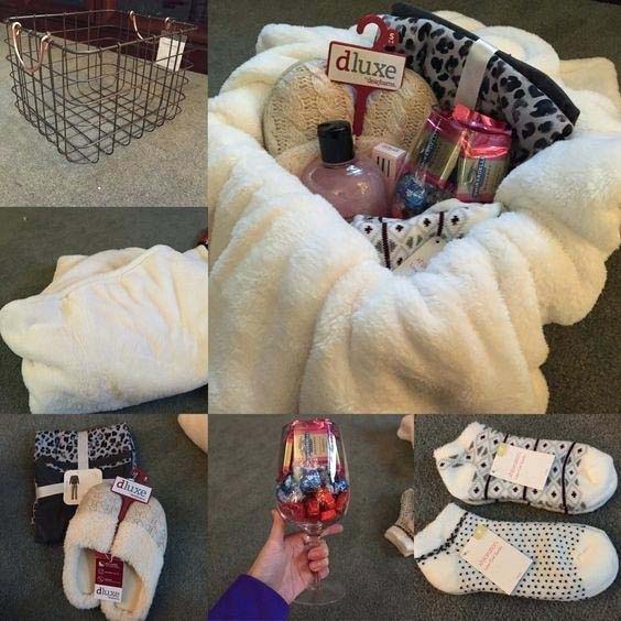 Cozy Gift Wrap for Mom #Christmas #diy #basket #gift #decorhomeideas