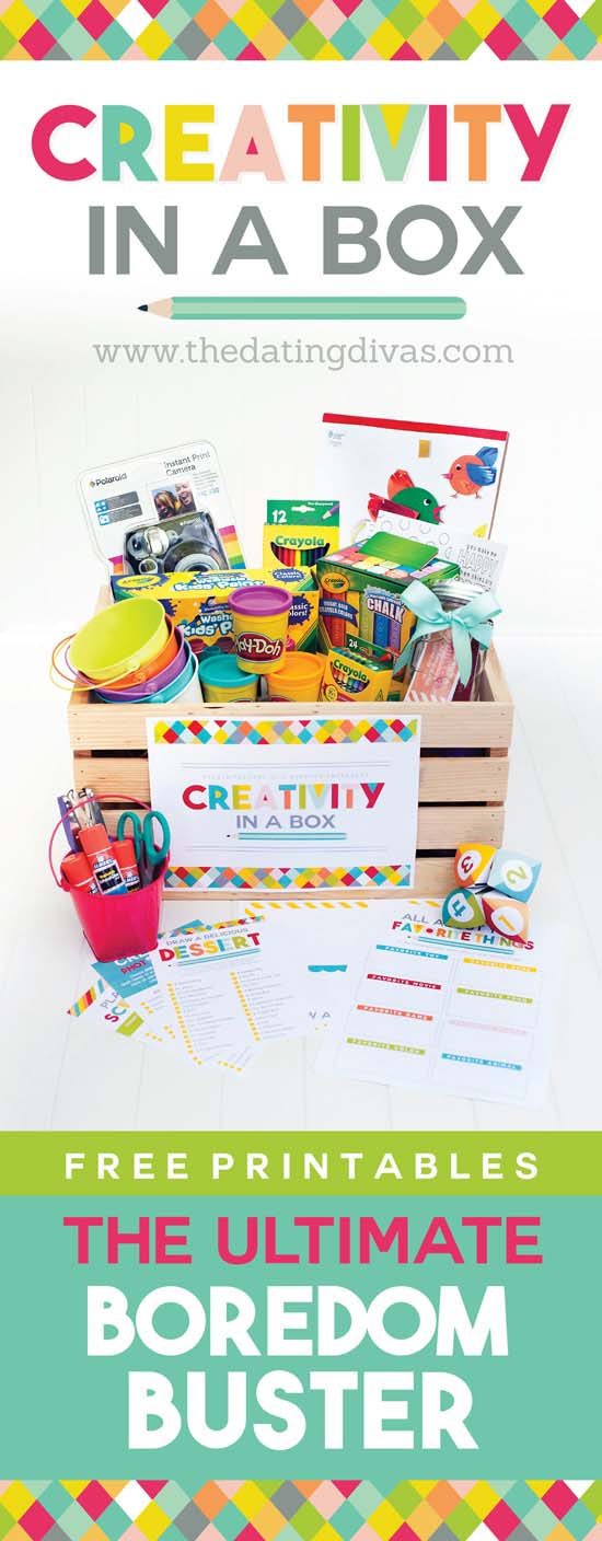 Creativity in a Box Boredom Buster for Kids #Christmas #diy #basket #gift #decorhomeideas