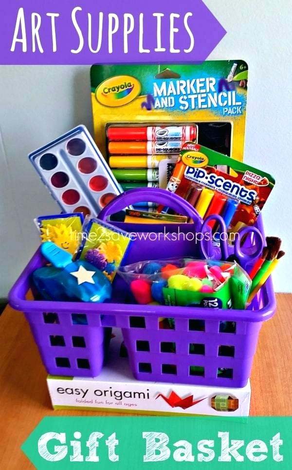 DIY Art Supply Caddy #Christmas #diy #basket #gift #decorhomeideas