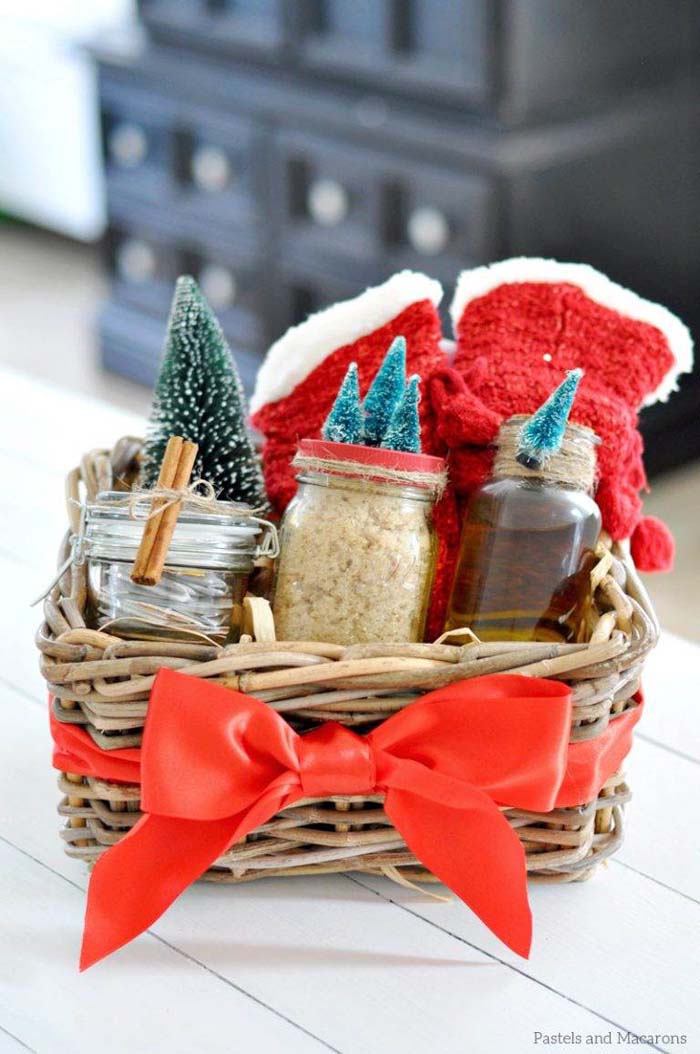 DIY Spa Gift Basket #Christmas #diy #basket #gift #decorhomeideas