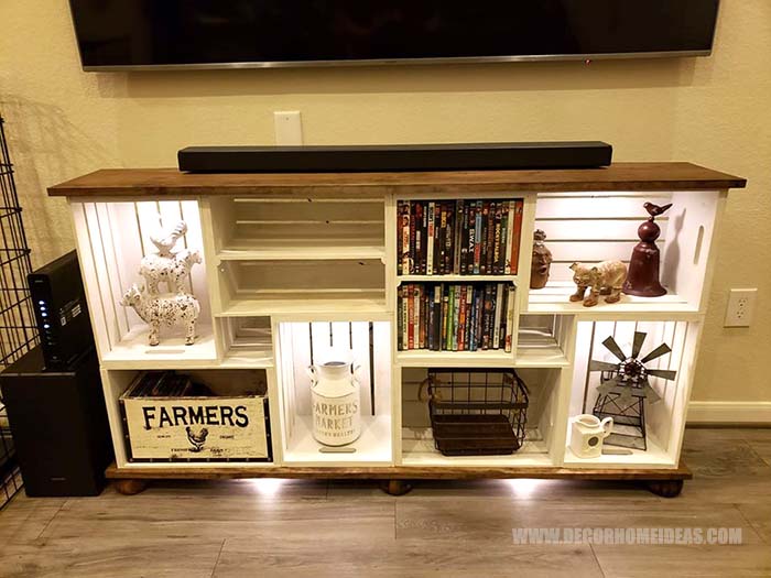 Entertainment Center Built From Crates #diy #crates #furniture #decorhomeideas