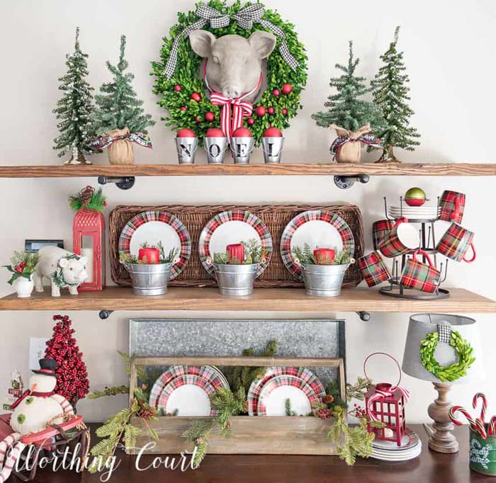 Farmhouse Christmas Kitchen Nook #Christmas #kitchen #decoration #decorhomeideas