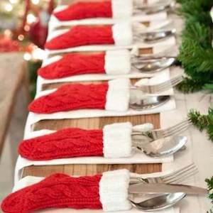 Mini Stocking Table Settings #Christmas #decor #hacks #diy #decorhomeideas