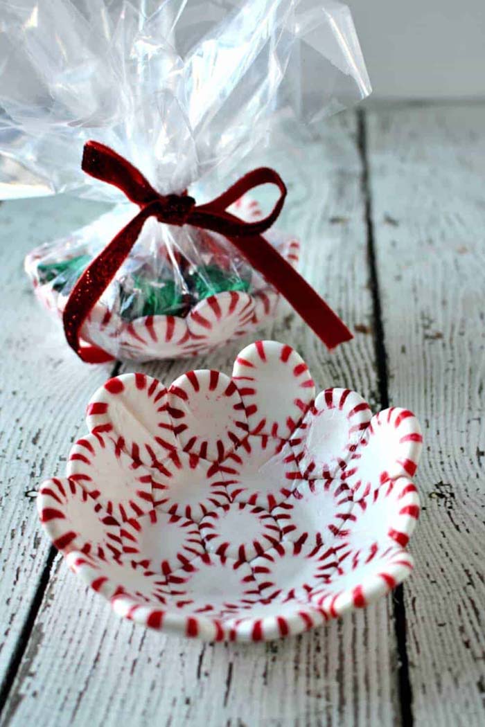 Peppermint Candy Bowl #Christmas #decor #hacks #diy #decorhomeideas