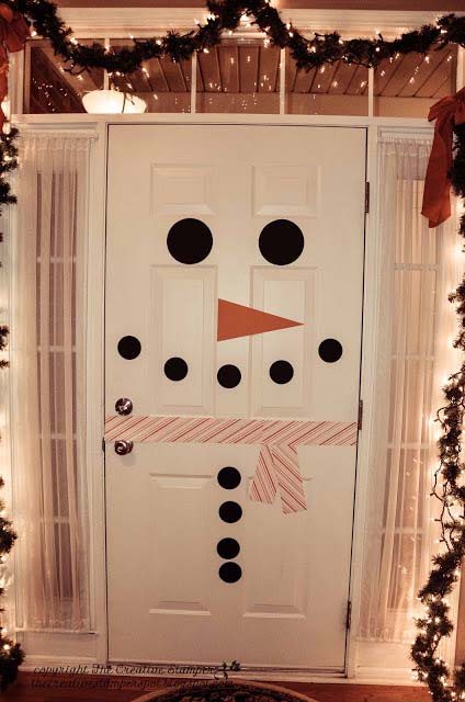 Snowman Door #Christmas #decor #hacks #diy #decorhomeideas