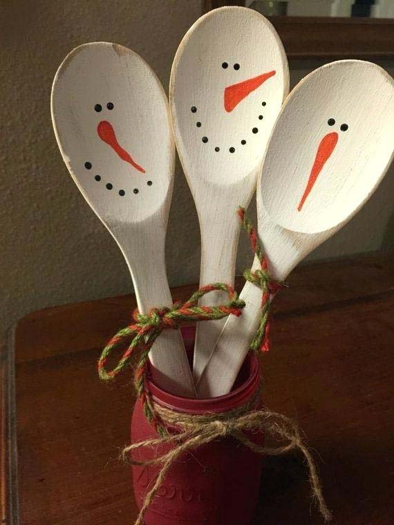 Snowman Spoons #Christmas #kitchen #decoration #decorhomeideas