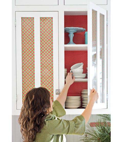 Wrapping Paper Cabinets #Christmas #kitchen #decoration #decorhomeideas