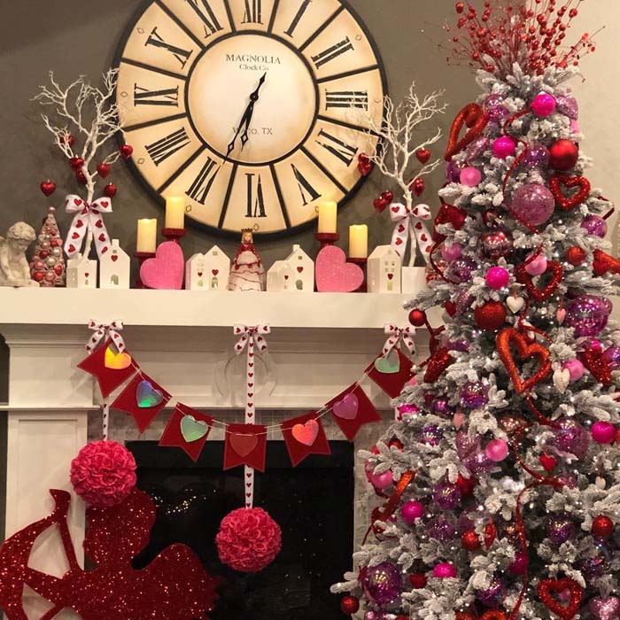 Amazing Valentine Tree Decoration #valentine #tree #diy #decorhomeideas