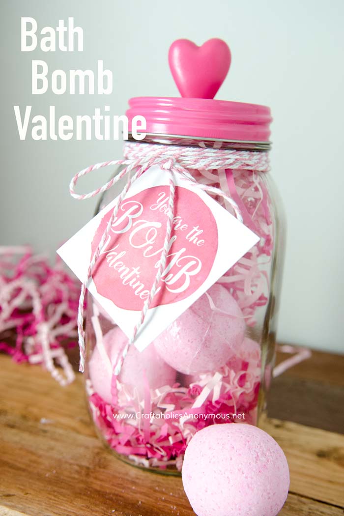 Bath Bomb Valentine Gift #valentinesday #crafts #jars #gifts #decorhomeideas
