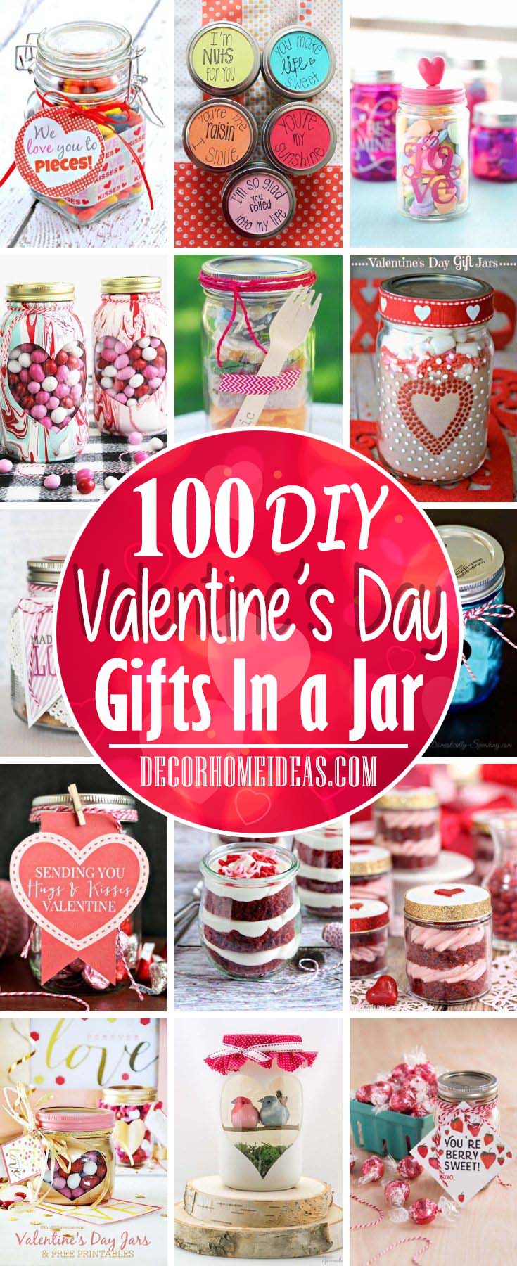 Best DIY Valentine's Day Gifts In A Jar. Make your loved one a gift in a jar with these collection of DIY tutorials. #diy #valentinesday #jar #gift #decorhomeideas