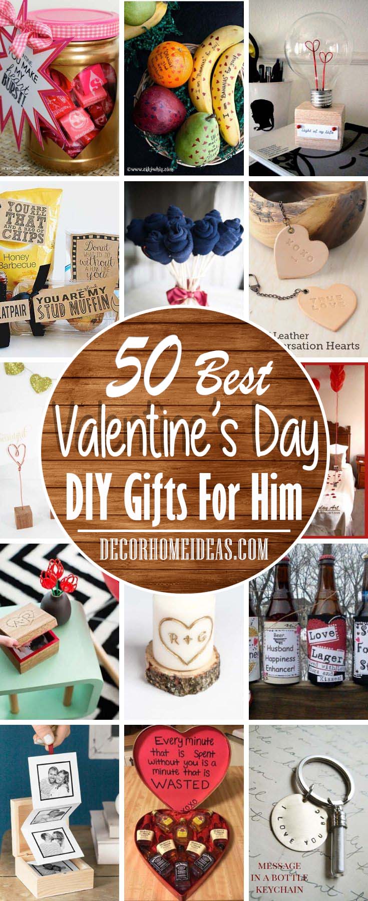 50 Best DIY Valentines Day Gifts For Him. Cool ideas and handmade items to surprise your beloved one. #diy #valentinesday #gifts #decorhomeideas