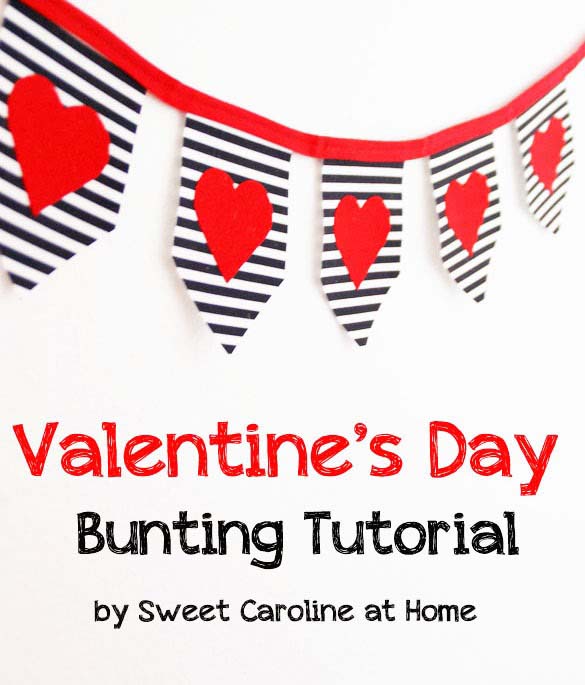 Bold Valentine’s Day Bunting #valentine #dollarstore #diy #decor #decorhomeideas