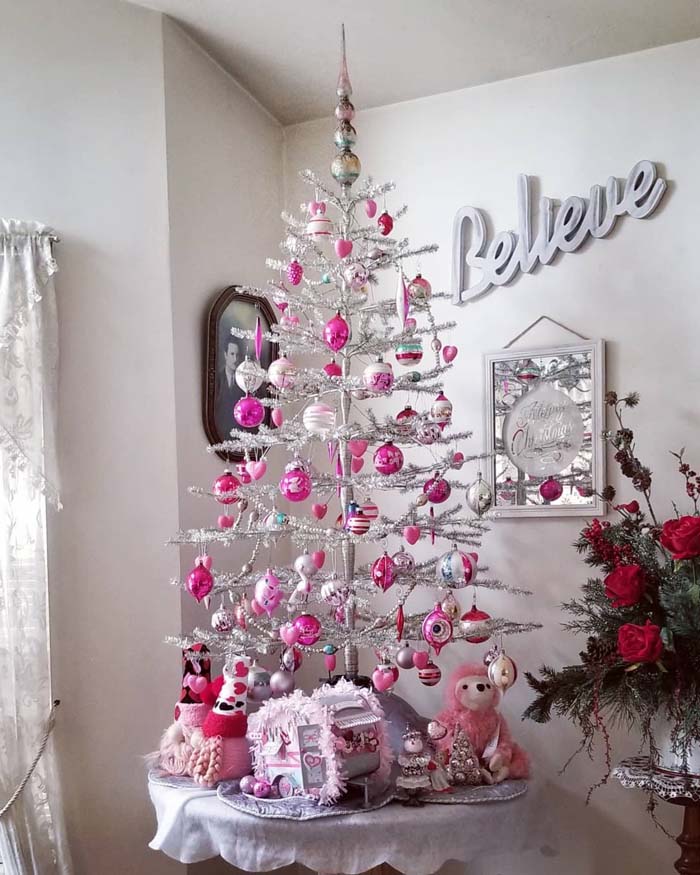 Classic Pink Valentine Tree #valentine #tree #diy #decorhomeideas