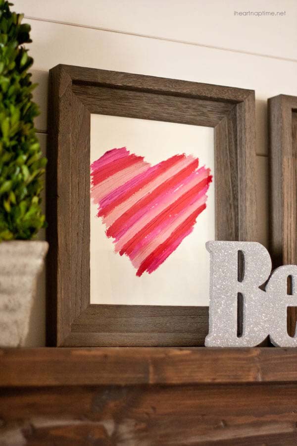 DIY Lipstick Art Idea #valentinesday #gifts #diy #decorhomeideas