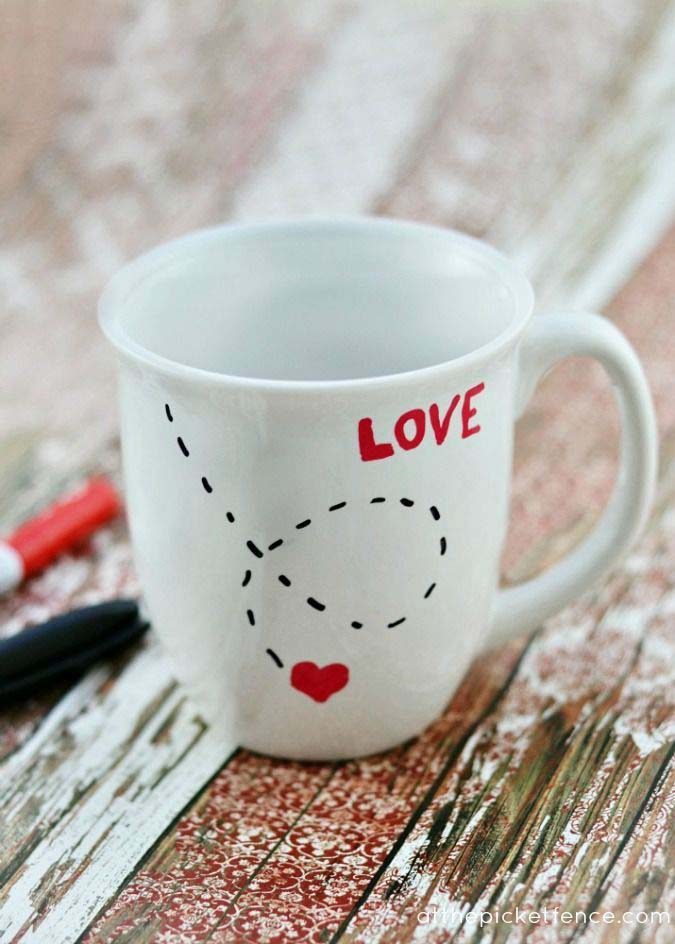 DIY Love Mug #valentinesday #gifts #diy #decorhomeideas