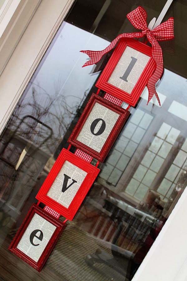 DIY Valentine’s Day Door Hanger #valentine #dollarstore #diy #decor #decorhomeideas