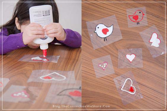 DIY Window Clings #valentine #crafts #kids #decorhomeideas