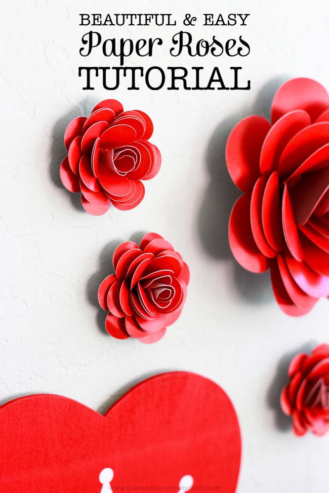 Easy Paper Roses #valentine #dollarstore #diy #decor #decorhomeideas