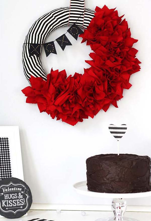 Fabric Punch Ruffle Wreath