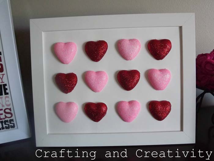 Foam Heart Art #valentine #dollarstore #diy #decor #decorhomeideas