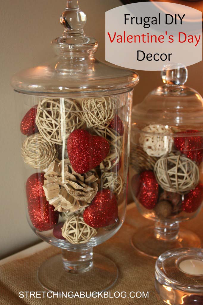 Frugal DIY Valentines Day Decor #valentinesday #rustic #decor #diy #decorhomeideas