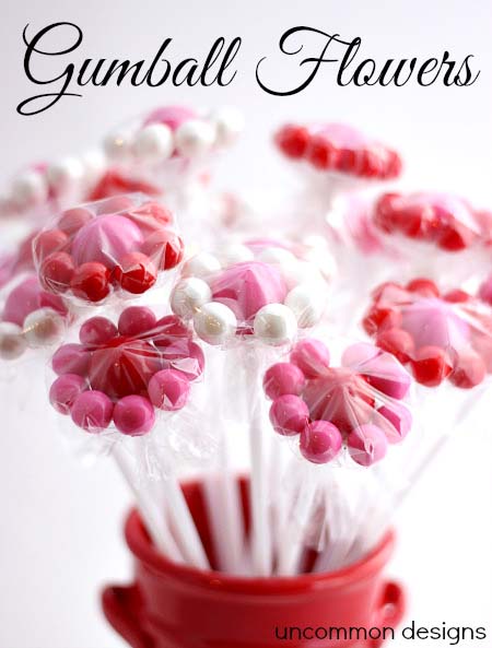 Gumball Flowers #valentine #dollarstore #diy #decor #decorhomeideas